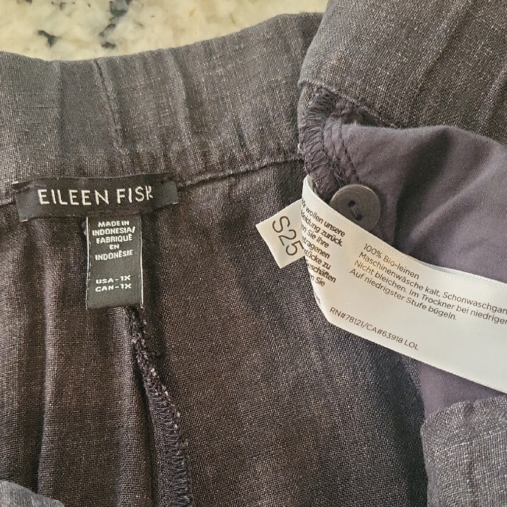 Eileen Fisher Charcoal Linen Vest and Pants Set - Picture 6 of 14